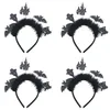 4x Halloween Glitzer Haarreif (Fledermaus, Geister, Katzen Produktbild-Vorschau 1