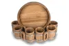 Set van 6 eikenhouten bierpullen 500 ml met dienblad Productafbeelding-voorbeeld 4