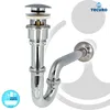 tecuro Siphon extra lang mit Pop Up Ablaufventil verchromt Produktbild-Vorschau 3