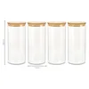 Four clear glass jars with bamboo lids are lined up side-by-side on a white background. Produktbild-Vorschau