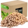A pile of wood wool fire starters in front of a cardboard box. Produktbild-Vorschau