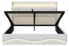Bett 140x200cm Samt Beige, Hydraulischer Stauraum, LED RGB, Produktbild-Vorschau 8