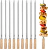 Grilovací špízy BBQ-Toro z nerezové oceli s dřevěnou Náhled obrázku produktu 1