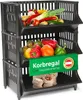 Novaliv 3 Stück Korbregal Schwarz Steckregal Stapelbar & Produktbild-Vorschau 1