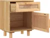 Comodini 2 pezzi. Pino massiccio marrone e rattan naturale Anteprima dell’immagine prodotto 9