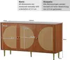 okwish Sideboard mit 3 Rattan verzierten Türen Kommode Produktbild-Vorschau 8