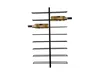 A black metal wine rack with two wine bottles on it, against a white background. Náhled obrázku produktu