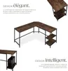 Bureau HAMILTON 138x138x75,5cm - Bois foncé industriel, Voir les images du produit 3