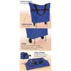 2in1 Einkaufstasche und Einkaufsroller Blau Klappbar Produktbild-Vorschau 4