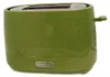 A green De Longhi toaster is shown against a white background. Podgląd zdjęcia produktu