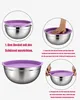 7 Edelstahlschalen mit farbigen Deckeln, Salatschüssel, Produktbild-Vorschau 4