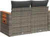 vidaXL Záhradná pohovka 2-sed s vankúšom Grey Poly Rattan Náhľad obrázku produktu 7