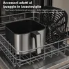 An air fryer basket and its grate are placed in a dishwasher rack. Anteprima dell’immagine prodotto