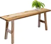 Teakholz Blumenbank natur rechteckig - 100 x 42 cm - Produktbild-Vorschau 1