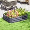 Outsunny Hochbeet aus Stahl, Pflanzbeet Frühbeet Gartenbeet Produktbild-Vorschau 2