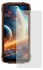 A screen protector is shown placed over a smartphone. Voir les images du produit