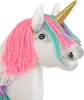 Hobby Horse Einhorn auf Stab Weiß mit buntem Mähne Produktbild-Vorschau 3