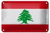 Blechschild Flagge Libanon 18x12cm Flag of Lebanon Vintage Produktbild-Vorschau 1