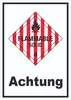 Schild Entzündbare feste Stoffe Achtung Flammable Solid Produktbild-Vorschau 1