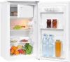 An open, white refrigerator filled with various food items. Produktbild-Vorschau