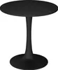 A black round dining table with a pedestal base is shown against a white background. Anteprima dell’immagine prodotto