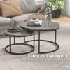 HOMCOM  Couchtisch rund 2er Set Satztisch mit Metallrahmen, Produktbild-Vorschau 10