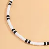Männer Halskette Schwarz Weiß Bicolor Polymer Clay Retro Produktbild-Vorschau 7