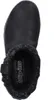 A top-down view of a black Skechers slip-in shoe with a knitted cuff. Voir les images du produit