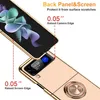 A close-up marketing image showing a gold-colored phone case with a ring holder, highlighting its protective features. Produktbild-Vorschau