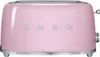 A pink Smeg toaster is shown from the front. Náhled obrázku produktu