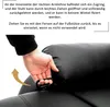 A hand is shown pulling a lever on a black recliner chair. Produktbild-Vorschau
