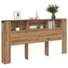 vidaXL Zagłówek łóżka z półkami Dąb Artisan 200x18,5x102,5 Podgląd zdjęcia produktu 9
