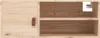 A close-up view of a wooden cabinet with a door and two open shelves. Produktbild-Vorschau
