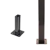 Two black metal post bases are shown against a white background. One is a smaller, upright piece with a slot, and the other is a larger, vertical post with a base plate. Podgląd zdjęcia produktu