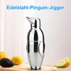 Pinguin Cocktail Shaker mit Sieb, Edelstahl Cobbler Shaker Produktbild-Vorschau 5