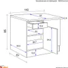 Flex Well Eckunterschrank Nano BxTxH 110 x 60 x 85 cm buche Produktbild-Vorschau 8