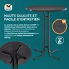 CASARIA® Table de bar grise ronde Ø80 cm pliable haute de Voir les images du produit 3