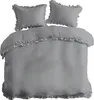 Deco4Home Bettwäsche mit Rüschen | 220x200 | Hellgrau Produktbild-Vorschau 5
