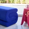 sweeek - Design Bank mit Bouclé-Bezug 1-2 Plätze - Blau Produktbild-Vorschau 4