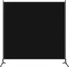 A black paravent screen on a white background, supported by two stands. Náhled obrázku produktu