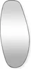 A full-length, irregularly shaped mirror with a black frame, presented against a white background. Produktbild-Vorschau