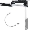 A flat panel ceiling mount shown in a neutral setting with angle indicators. Produktbild-Vorschau