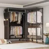 A portable wardrobe with multiple hanging and shelf spaces, shown in a room setting. Produktbild-Vorschau
