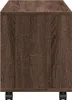 A side view of a brown, wood-effect filing cabinet on wheels. Náhled obrázku produktu