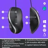 Logitech Corded Mouse M500S myszka Po prawej stronie USB Podgląd zdjęcia produktu 27