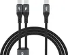 DUDAO Dudao L3F 2-i-1 USB-C til 2x USB-C 100W 1,2m Sort Náhled obrázku produktu 1