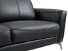 Ledersofa 3-Sitzer - Schwarz mit grauer Ziernaht - BATUCO Produktbild-Vorschau 6