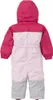 Back view of a child's pink and light pink snowsuit. Produktbild-Vorschau