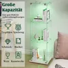 UnboxG Glasvitrine Standvitrine Weiß mit LED- 123.3 x 35 x Produktbild-Vorschau 4