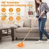 A woman is using a cleaning mop in a living room with a sofa and coffee table. Náhled obrázku produktu
